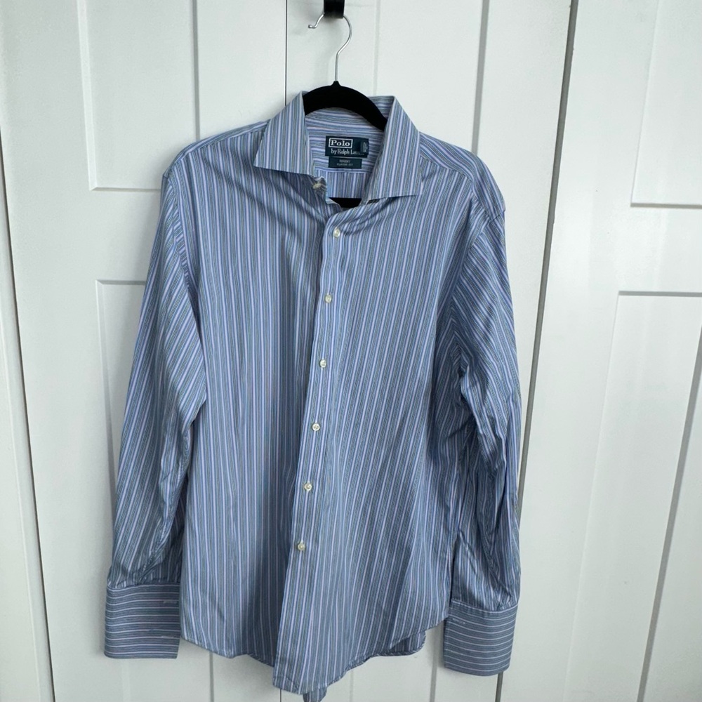 Polo Ralph Lauren pink and blue striped regent classic - 16 1/2 34-35